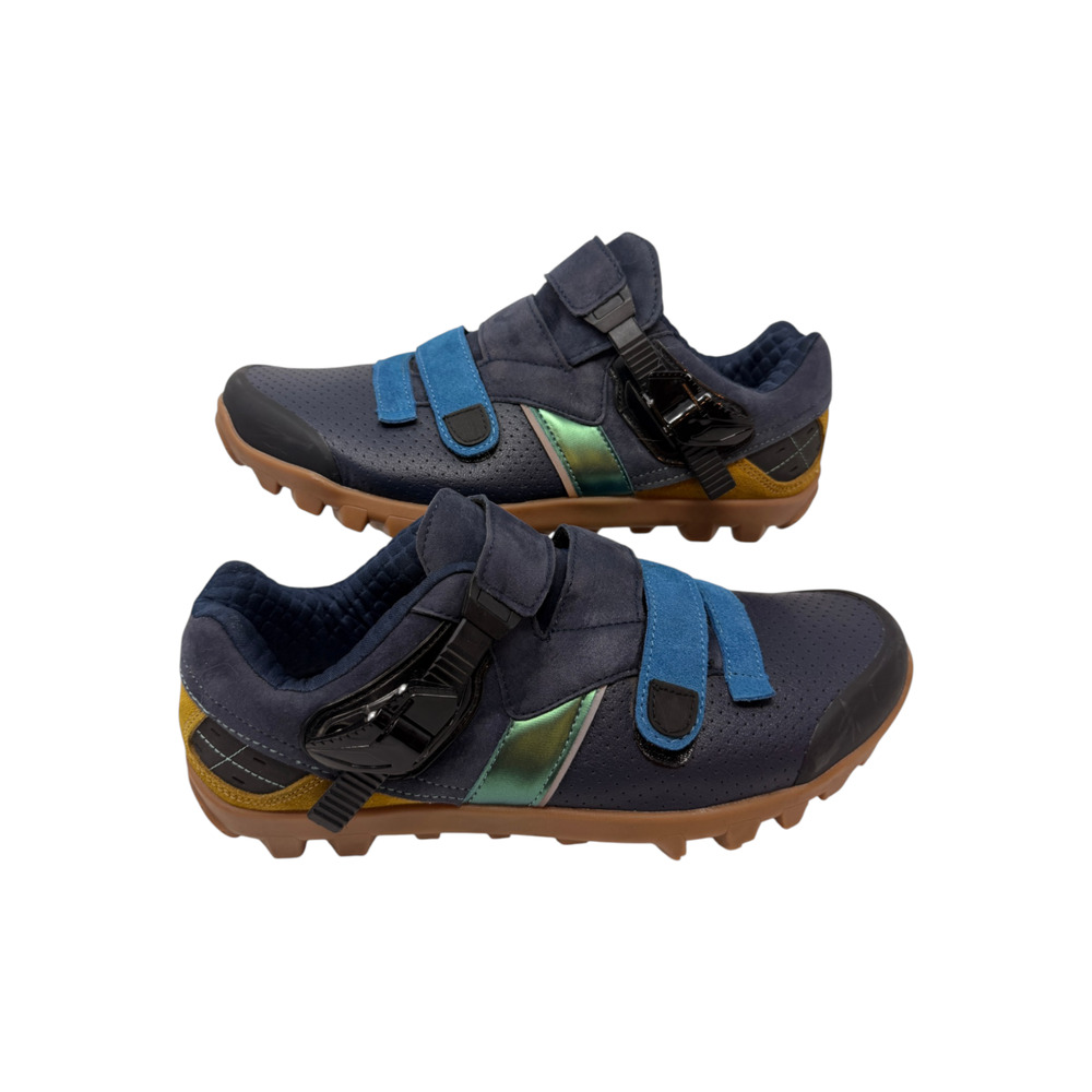 Vintage Shimano Ratchet MTB Mountain Bike Shoes 42 Men 9 Women 11 Navy Blue Grey - Picture 4 of 11